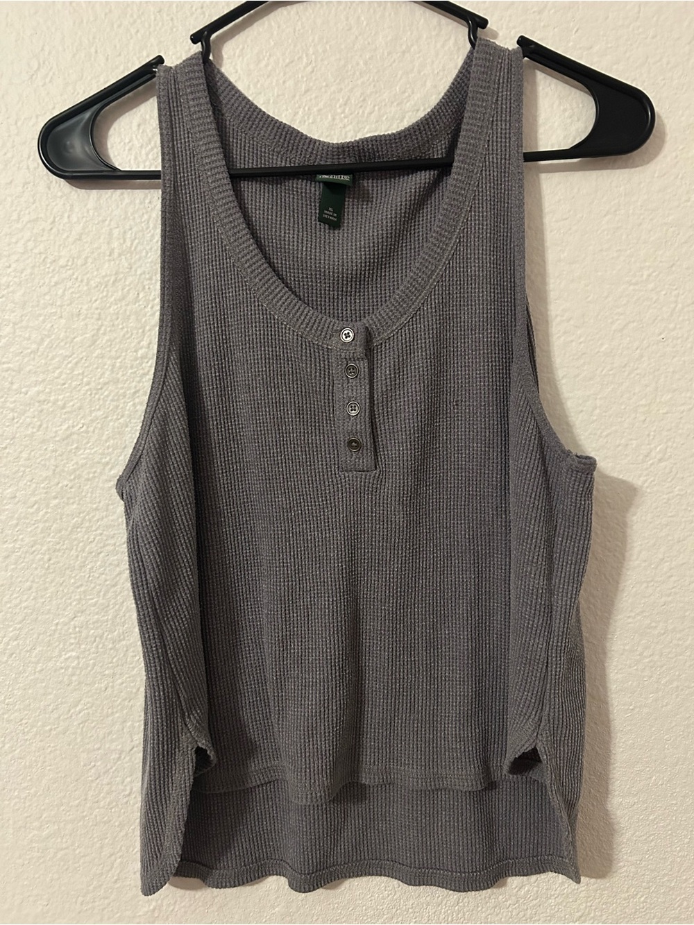 Wild Fable Gray Waffle Knit Button Front Tank Top